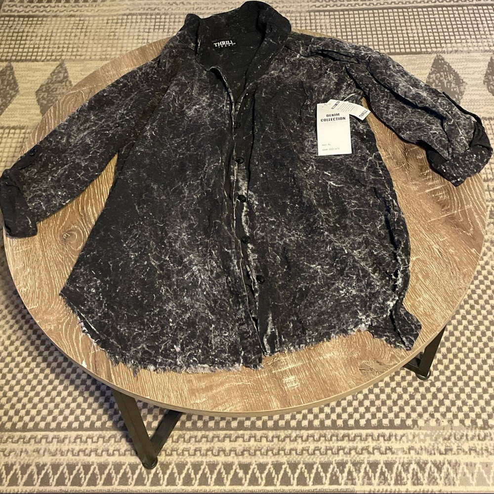 Black & White Marbled Button Up Cardigan
